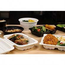 TIYA Clamshell Food Containers - White Bulk 150 Pack 6x6in. - BPA Free Plastic To-Go Storage Containers - Microwavable Hinged Restaurant Takeout Tall Clamshells - Great for Meal Prep - Blanco - Ver 7