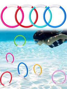8-1 piezas Anillos de buceo coloridos, juguetes de entrenamiento para piscina sumergibles y de lanzamiento, regalos para juegos de fiesta de piscina de verano - Múltiples estilos - Ver 2