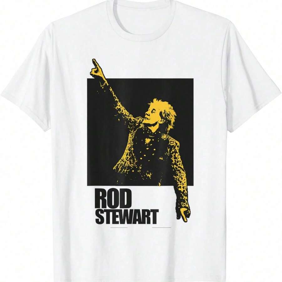 Casual Party T-Shirt In Black Knitted Fabric, Short Sleeve, Round Neck, With Anakin Print, Loose Fit In Retro Style. - 白色 3 - 查看 1