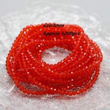 约1200颗4毫米刻面水晶玻璃珠，10串，用于DIY制作手链、项链等首饰。 - 4mm 扁珠 - 查看 34
