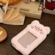 1pc Strawberry Plush Photo Card Holder Keychain, Soft Fluffy 3 Inch Idol Photo Card Holder, Cute Aesthetic Photo Card Display Box Bag Charm, Suitable For Fans - Multicolor 2 - View 3