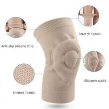 1pc Unisex Sports Knee Pads, Silicone Padded Elastic Knee Pads, Breathable Anti-Slip Suitable For Running, Basketball, Cycling, Hiking, Dancing And Skiing - Multicolor - View 3