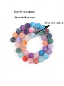  Natural Round Frosted Weathered Beads, Available In Multiple Colors OF 8MM, Suitable For DIY Jewelry Making, Bracelets, Necklaces, Phone Chains, Pendants - Multicolor - View 12
