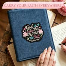 GIURKUU 1pc "God Is In Her, She Shall Not Fall" Iron-On Patch, Psalm 46:5 Embroidered Applique, Faith Theme Sewing Patch, Suitable For Clothes, Backpacks, Jackets, Vests, Hats - A - View 8