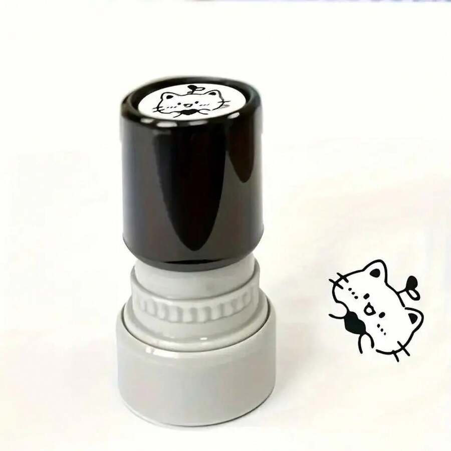 Cute Cartoon Cat Black Stamp For Journal Decoration, Handmade Collage Material For Scrapbooking, Stamp Pad. - A3 - 查看 1
