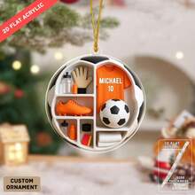 1pc/6pcs Acrylic Hanging Decor, Football Player Personalized Nameplate Ornament, Car Hanging Decor, Birthday Gift, Party Decoration, Party Favor, Backpack Charm, Home Decor - Multicolor - View 3