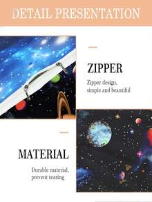 2/3件組 3D星系行星床寢套組，太空主題被套含枕套，宇宙太陽系床寢套組，適合男孩與女孩 (Twin/Full/Queen/King) - 彩色 - 查看 8