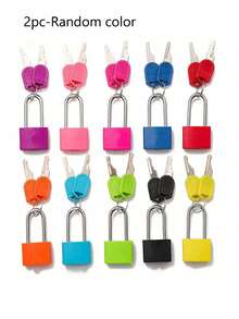 Metal Mini Lock With 2 Keys, Mini Combination Lock, No Assembly Required, Waterproof, Luggage Lock With Keys, Locker Lock Small Luggage Padlock, Suitcase Lock Metal Key Padlock, Suitable For Luggage, Pencil Case, Backpack, Travel Accessories, School Gym Locker, Sports Locker, Fence, Toolbox, Graduation Season, Back To School Season, Teacher's Day Gift - Multicolor - View 13