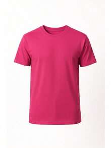 IMPALA T-Shirt Made Of 100% High-Quality Cotton, This T-Shirt Guarantees Exceptional Softness To The Touch, Round Neck With "Dad Special Edition Hero Emblem" Print And Short Sleeves - 玫紅色 - 查看 3
