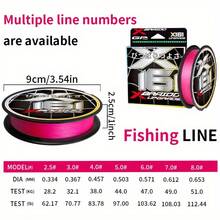 Bkuman 16-Strand Pink 100m/150m/200m Polyethylene Braided Fishing Line, High Abrasion Resistance, Smooth Coating, Fade-Resistant, Burst-Resistant, Suitable For Lure Casting, Long Distance Casting, Freshwater And Saltwater Fishing - Pink - View 3