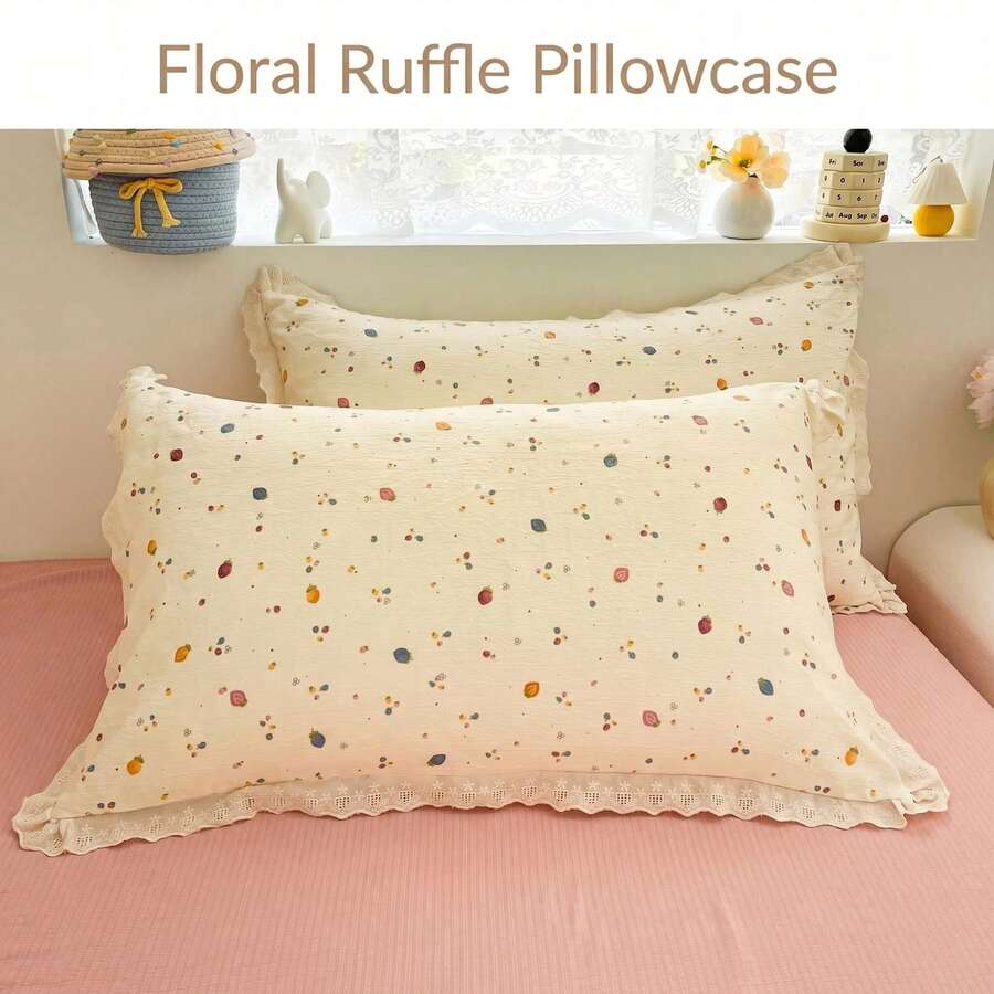 Juego de 2 fundas de almohada suaves, transpirables, amigables con la piel y duraderas, con borde exquisito, decoración del hogar minimalista, adecuado para todas las estaciones - Blanco - Ver 1