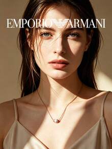 Kalung Liontin Baja Tahan Karat Emas Mawar Armani EGS2828221 - Emas - View 4