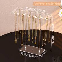 1pc High-End Acrylic Transparent Necklace Storage Rack, Suitable For Women, Back To School Season, Eid Al-Adha Essential, Vanity Bedroom Jewelry Storage - Clear - View 5
