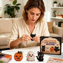1pc Bead Embroidery Kit, Animal Bead Craft Set, Handmade Bead Art Mosaic Set, Includes Pumpkin, Butterfly, Ocean, Cat & Dog Patterns, DIY For Adults, Teens & Beginners - DIY Kit - View 2