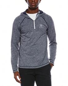 Ben Sherman Seamless Knit 1/4 Zip Hoodie - Navy - View 1