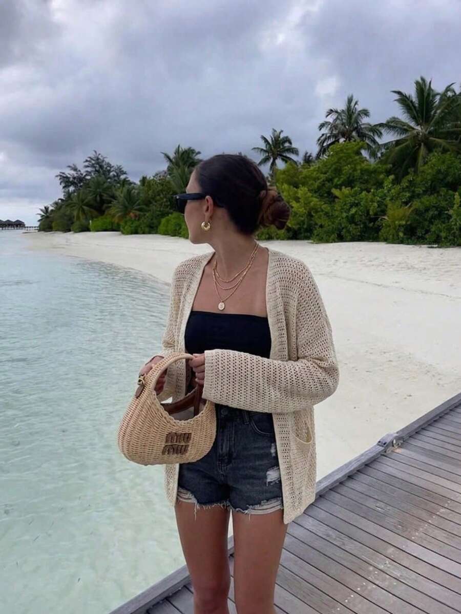 Summer Beach Outfit: Loose-Fitting, Versatile, Openwork Women's Thin Cardigan