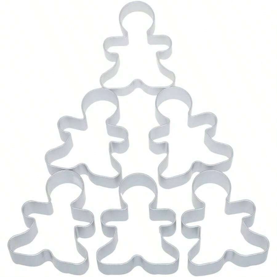 6 Pieces Metal Gingerbread Man Cookie Cutter Lebkuchen Cookie Molds by - inicial - Ver 1