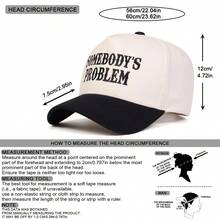 1pc Women's "Somebody's Problem" Trucker Hat, Personalized Embroidered Letter Baseball Cap, Streetwear Fashion 5-Panel Hat, Outdoor Sun Protection Casual Hat For Spring/Autumn Travel, Beach,Summer - Multicolor - View 2