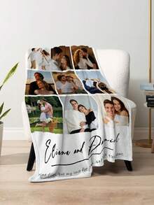 1pc Customized Photo Blanket, Customized Flannel Blanket, Can Print Photos And Text, Bedding Blanket, Customized Bed Blanket, Customized Image Blanket, Personalized Family Photo Blanket, Customized Image Blanket, Personalized Family Photo Blanket, Personalized Throw Blanket, Blanket For Best Friend, Comfortable Blanket, Family Gift, Wedding Gift, Christmas Gift, Birthday Gift, Gift For Friend, Gift For Her, Gift For Pet - Style 8 - View 3
