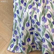 xuehuamaoyi02 Qadelle Vestido con estampado de tulipanes, vestido de verano sin mangas con diseño floral artístico para vacaciones - Multicolor - Ver 11