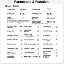 HOT 1 pieza Reloj electrónico inteligente con correa de silicona para adolescentes, pantalla táctil HD de 2.01 pulgadas, recordatorio de llamadas entrantes multifunción, compatible con sistemas Android e iOS, adecuado para regalos, escuela, deportes, reuniones y talla grande, múltiples opciones de correa - Multicolor - Ver 11