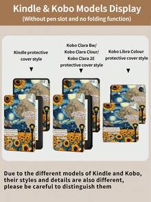 Kingsung 梵谷星空拼貼圖案平板保護殼，相容 iPad 9.7/10.2/10.5/10.9/12.9/Pro 11 (第10代)，相容 Galaxy Tab S6 Lite 10.4 吋，相容 Kindle Paperwhite 第12代 2024，配備柔軟防震保護，智慧直立支架/自動喚醒/睡眠功能 - 彩色 - 查看 11