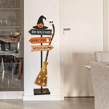 1pc Halloween Witch Road Sign Wall Sticker For Room Decor,Festival Home Furnishing Decoration,Best Gifts,Vinyl Wall Decals,Removable Stickers - Halloween Witch Road Sign - View 1
