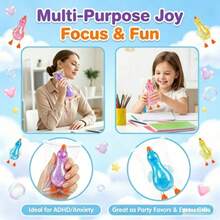1pc Colorful Shiny Cute Duck Squishy Toy Set, Soft Slow Rebound Stress Relief Fidget Toy With Flowing Glitter, Suitable For Kids And Adults, Perfect For Party Favors, Birthday Gifts And Desk Decor - Multicolor - View 4
