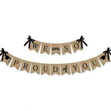 Burlap We are So Proud of You 2023 Graduation Party Decoration Backdrop - inicial - Ver 5