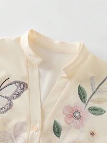 Elegant Elegant Vacation Slimming Design Floral & Butterfly Print Long Sleeve Spring Summer Autumn Blouse New Women's Daily & Holiday Casual Wear - Multicolor - View 5