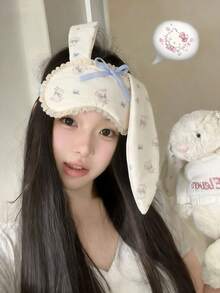 Cute Cartoon Print Sleep Mask (1pc) | Sleep Mask | Natural Sleep Aid | Blackout Eye Mask | Unisex | Soft & Portable | Travel Essential | Suitable For: School, Back To School, Travel, Home Use - Multicolor - View 1