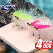 ANFS 4pcs Streamlined Fly Fishing Lures With Fly Box, -Bass Trout Fly Fishing Gift Set, Suitable For Fishing Enthusiasts And Fly Fishers - Multicolor - View 5