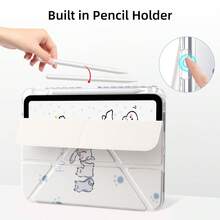 Y型摺疊保護殼 適用於 iPad (A16) 11代 11吋 10代 10.9吋 Air 8 (M4) 11吋 2026 7代 8代 9代 10.2吋 Pro 11 2020-2022 Air 7/6 (M3/M2) 11吋 S10 Lite A11 A11+ 附筆電收納槽 智慧保護殼 柔軟 TPU 背板 自動喚醒/睡眠 - 小貓 - 查看 4