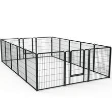 Parque infantil plegable para mascotas, 65*80 cm, cierre automático, valla portátil con puerta, para perros, conejos, animales pequeños y gatos, 6 paneles / 8 paneles / 12 paneles / 16 paneles - Negro - Ver 11