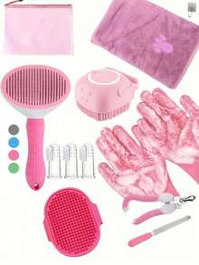 Pet Massage Comb, Pet Deshedding Grooming Brush, One-Click Undercoat Removal, Grooming Tool For Cats And Dogs, Dog Supplies Cat Brush - Multicolor - View 7