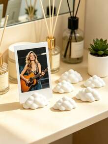 Set Dekorasi Foto Personalisasi 5 Buah, Stand Pajangan Foto Lucu, Stand Pajangan Foto Berbentuk Awan, Tempat Kartu Mini, Cocok untuk Dekorasi Meja, Kamar Tidur, Kamar Mandi, Kantor, Ideal untuk Dekorasi Rumah, Pesta, Pernikahan, Liburan - A - View 2