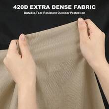 Outdoor Patio Furniture Cover, 88"X58"X27" Waterproof 420D Oxford Fabric Protector For Dining Table & Chairs, Rectangle Chaise Lounge, Sectional Sofa, Anti-UV All-Season Garden Furniture Cover With Bottom Drawstring For Shade & Rain - Apricot - View 7