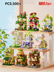 Spring Breeze Store Building Block Set, DIY Greenhouse Model, Stress Relief Building Blocks, Assembly Blocks, Creative Desktop Display Art Decoration, Suitable For Small Gifts And Parties. Halloween, Christmas, Back To School Season, Multiple Holiday Gifts - Multicolor - View 18