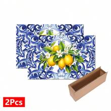 1pc, Home Decor, Vintage Lemon Pattern Printed Absorbent Mat, Dish Drying Mat, Espresso Machine Countertop Absorbent Mat, Draining Mat, Sink Drainage Mat, Soft Faucet Absorbent Mat, Sink Coaster, Kitchen Supplies, Bathroom Supplies - Multicolor - View 15