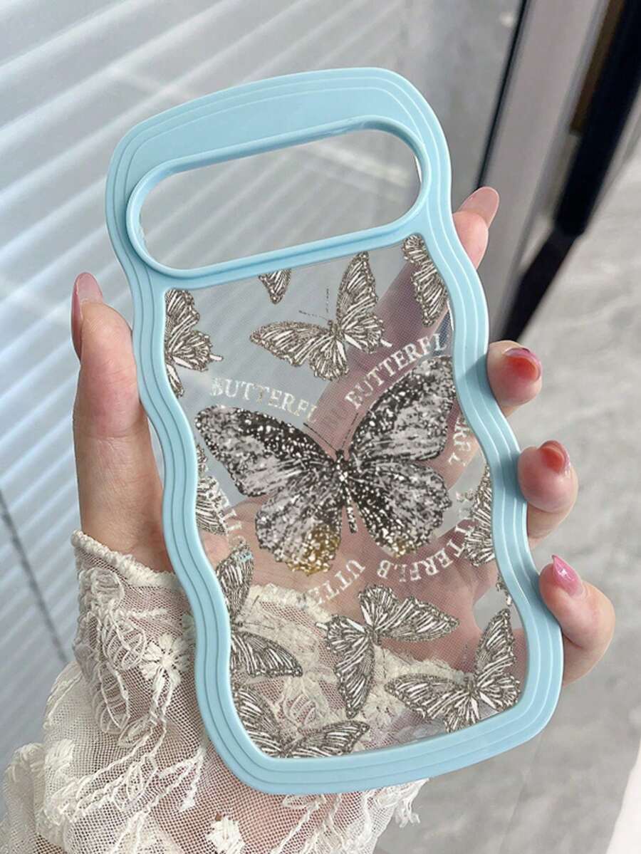 波模様の縁取りと蝶の透明スマホケース、繊細で少女らしいデザイン。GooglePixel 10 Pro、Pixel 10、Pixel 10A、Pixel 9A、Pixel 9、Pixel 9 Pro、Pixel 8、Pixel 8A、Pixel 7Aに対応。防水、防震、衝撃防止、耐摩耗設計。 - ファーピークブルー - チェックする 1