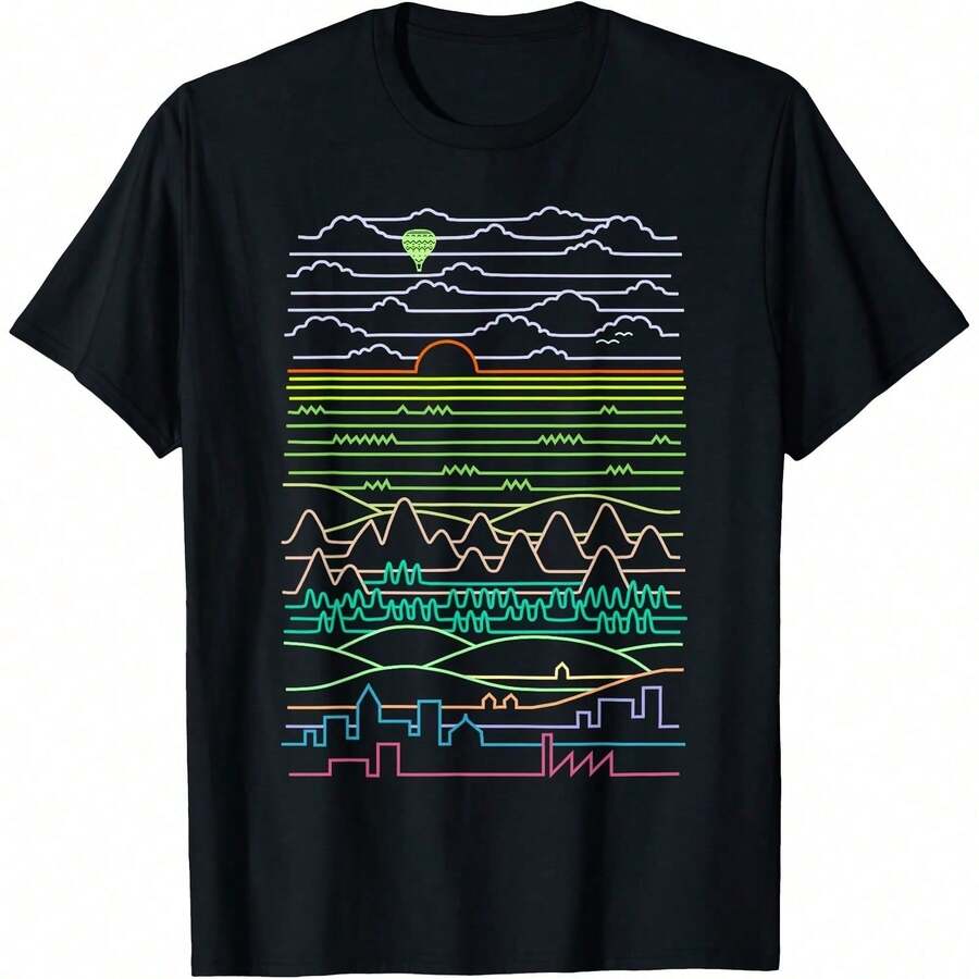 Abstract Face And Butterfly Design T-Shirt, Modern And Aesthetic Style, For All Seasons, 220g Pure Cotton, Single-Sided Print, Round Neck, Short Sleeves, Unisex, Basic Top, Loose - 庫爾 7 - 查看 1