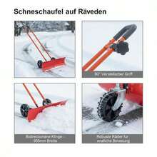 [Free Shipping] Snow Pusher Shovel With Wheels, 37.8 In Wheeled Snowplow Shovel With Bi-Directional Angled Blade & 90° Adjustable Handle, Durable Plastic Winter Shovels, Portable Snow Removal Tool For Driveway-XY111996 - Default0 - View 5