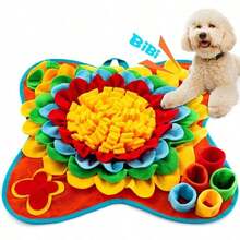 Alfombra de olfateo para mascotas, alimentador lento, adecuada para perros, gatos, conejos, alfombra de alimentación de golosinas para mascotas, 15.4 X 15.4 pulgadas, adecuada para mascotas pequeñas y medianas, alfombra de olfateo de fieltro de lana para perros, alfombra de forrajeo para conejos, alivia la ansiedad, con base antideslizante - Multicolor - Ver 22