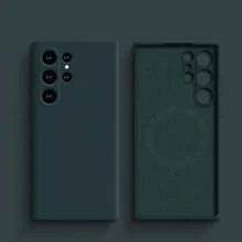 VRNOEI 奢華磁吸無線充電手機殼，相容 iPhone 16 14 13 12 11 15 17 18 Pro Max，天鵝絨材質，相容 iPhone 17 AIR 14 15 16 Plus，手機殼配件，相容 Galaxy S26 S24 S23 S22 S21 S25 Ultra Plus，磁吸無線充電保護殼 - 墨綠色 - 查看 44