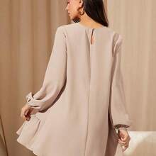 WNSS MaterniWear Vestido holgado de manga larga caqui informal para mujer, vestido corto para otoño/invierno, para oficina/trabajo/graduación/maestras, vestido de maternidad - Negro01 - Ver 7
