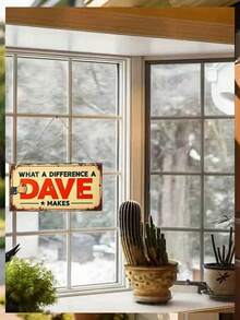 لافتة خشبية مسطحة الأبعاد بتصميم عتيق "Dave's Difference" متينة - ديكور جداري أحمر وأبيض بطراز المزرعة مع اقتباس فكاهي، هدية مثالية، تصميم مسطح ثنائي الأبعاد، ديكور المكتب | ديكور ممتع | لافتة خشبية، ديكور فن جداري، تأتي مع حبل جوت، سهلة التعليق - متعدد الألوان - مشاهدة 4