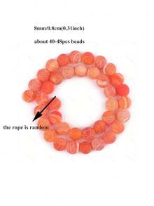  Natural Round Frosted Weathered Beads, Available In Multiple Colors OF 8MM, Suitable For DIY Jewelry Making, Bracelets, Necklaces, Phone Chains, Pendants - Multicolor - View 14