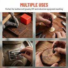 9/27 PCS Number & Letter Stamp Set | Metal Punch Tools For Leather, Wood & Soft Metals – DIY Embossing & Imprinting Kit With Carrying Case - Only 4mm Numbers Set - View 4