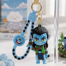 Miniso Avatar Jake Sully 人偶鑰匙圈，經典納威族戰士設計，附編織手腕掛繩，適合裝飾背包與手提包 - 樣式 1 - 查看 4