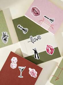 51pcs Y2K Millennium Style Sticker Set, Vintage Collage + Metallic Texture Design, Suitable For Planner Collage, Notebook, Phone Case, Laptop, Tablet Decoration, Scrapbook Supplies, Desktop Accessories, Party Supplies - Y2K - View 7